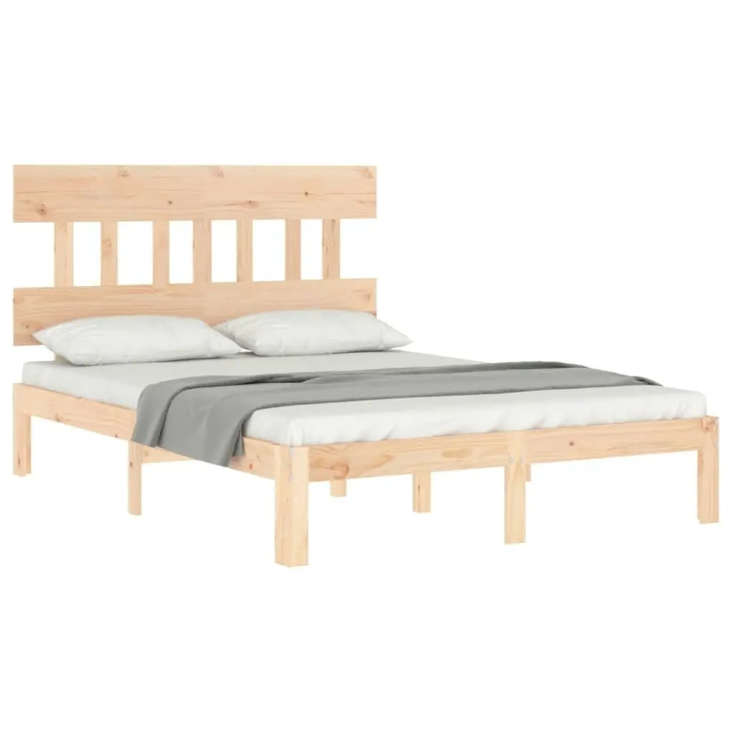 Bed Frame with Headboard 135x190 cm Solid Wood 3193571