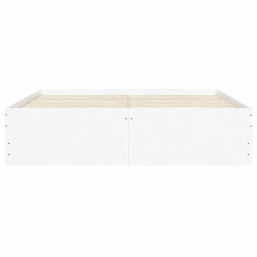 Bed Frame with Drawers White 135x190 cm Engineered Wood 3207308