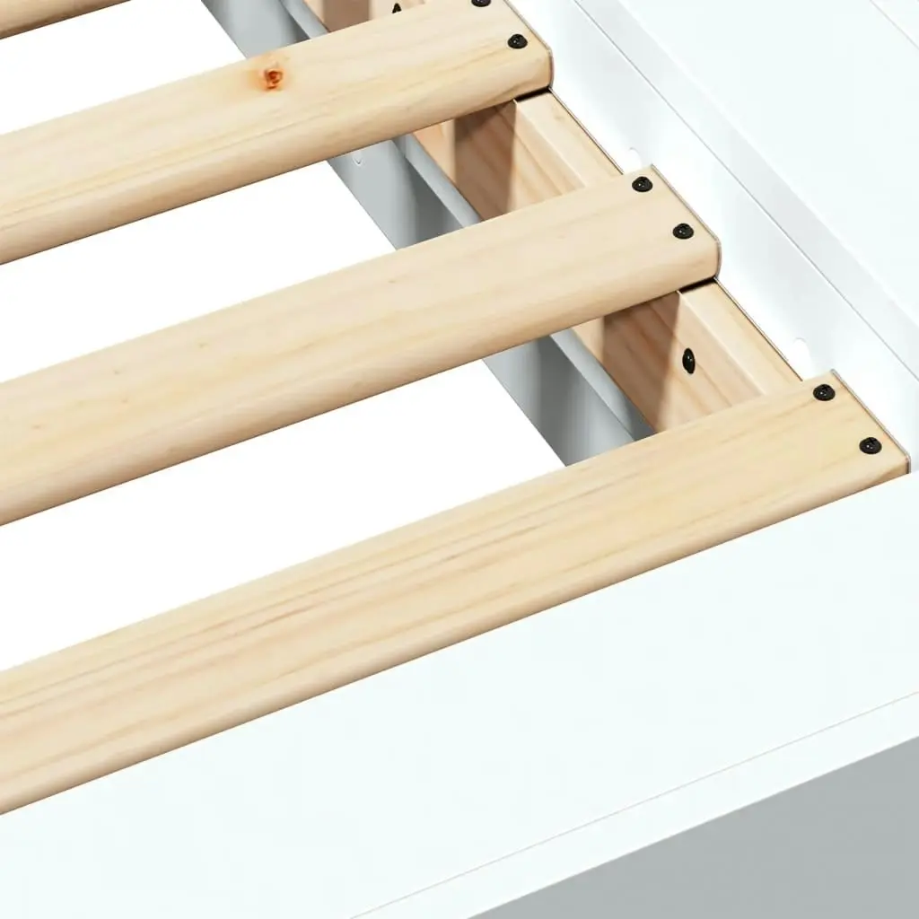 Bed Frame White 150x200 cm Engineered Wood 3281182