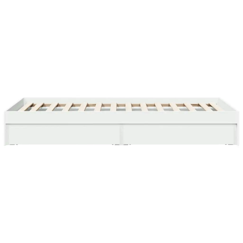 Bed Frame with Drawers White 90x190 cm Engineered Wood 3280706