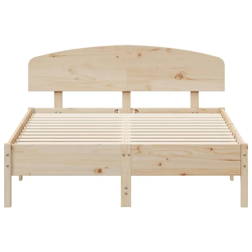 Bed Frame with Headboard 135x190 cm Solid Wood Pine 3207229