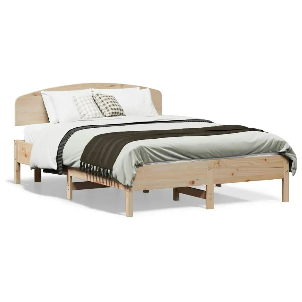 Bed Frame with Headboard 135x190 cm Solid Wood Pine 3207229