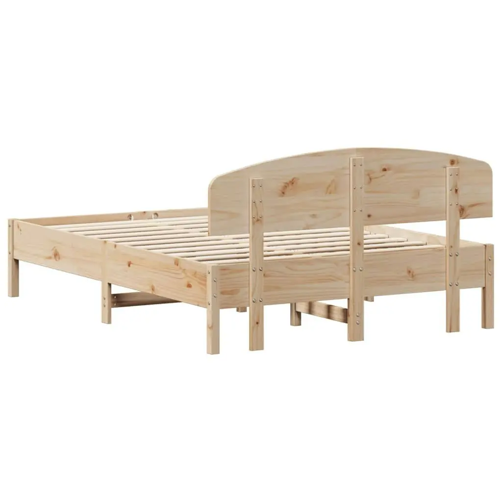 Bed Frame with Headboard 135x190 cm Solid Wood Pine 3207229