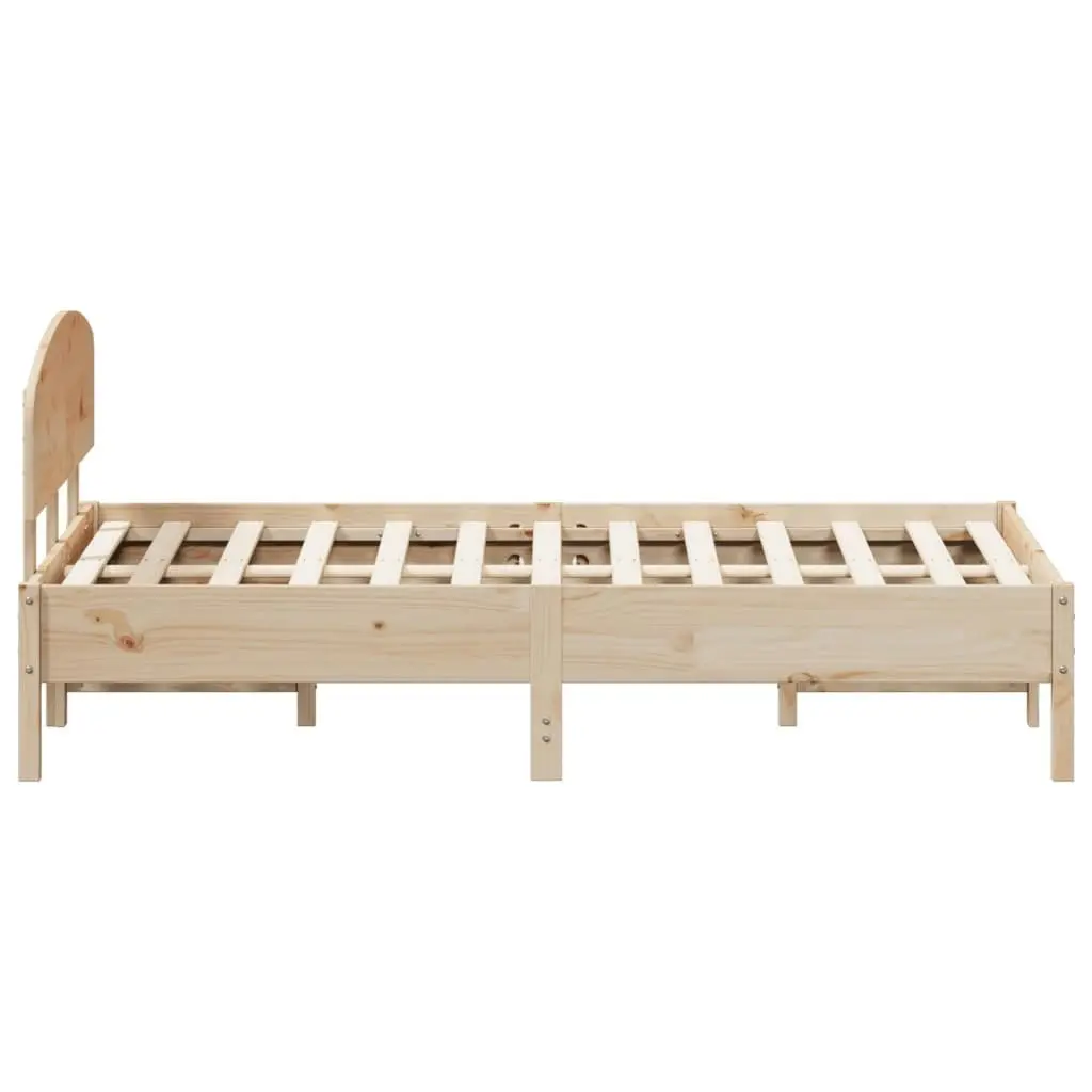 Bed Frame with Headboard 135x190 cm Solid Wood Pine 3207229