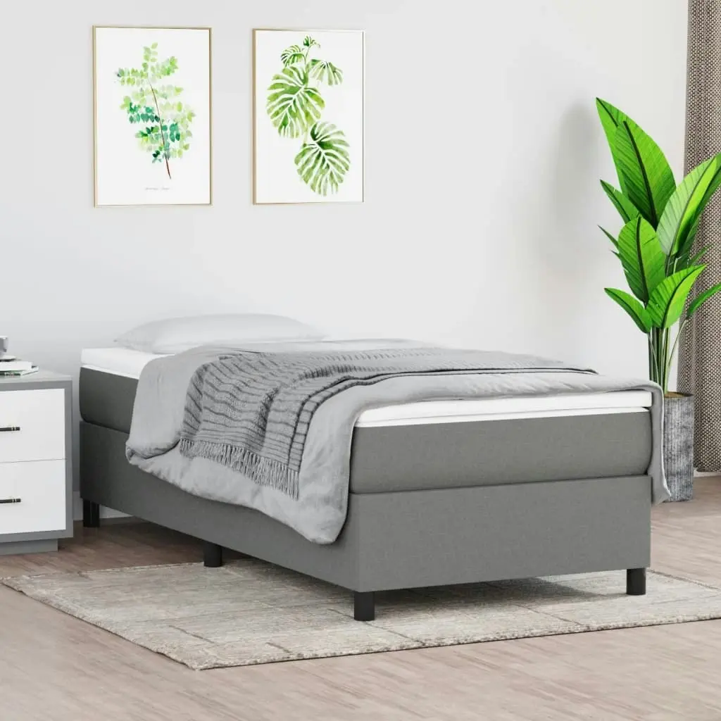 Bed Frame Dark Grey 106x203 cm King Single Size Fabric 3120912