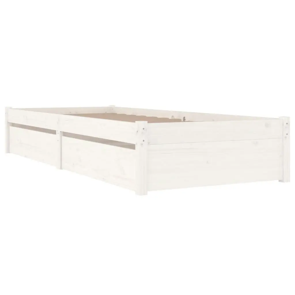 Bed Frame with Drawers White 92x187 cm Single Size 3103459