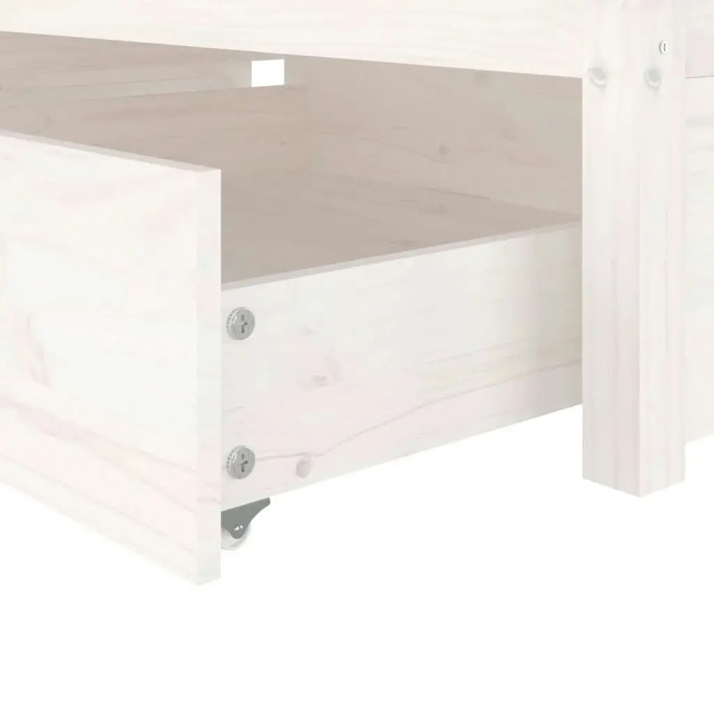 Bed Frame with Drawers White 92x187 cm Single Size 3103459