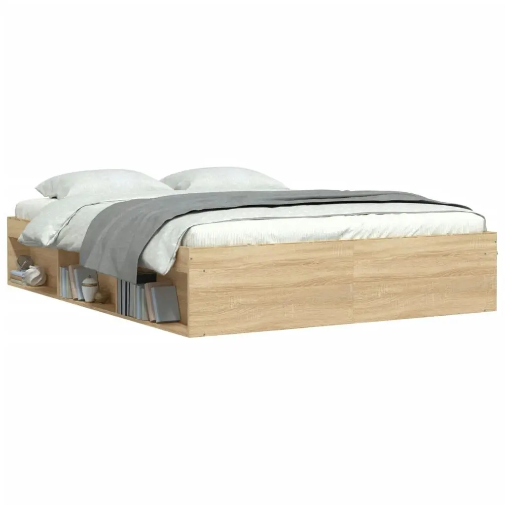 Bed Frame Sonoma Oak 150x200 cm 3203868