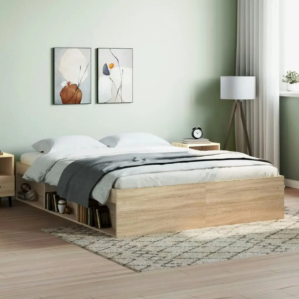 Bed Frame Sonoma Oak 150x200 cm 3203868