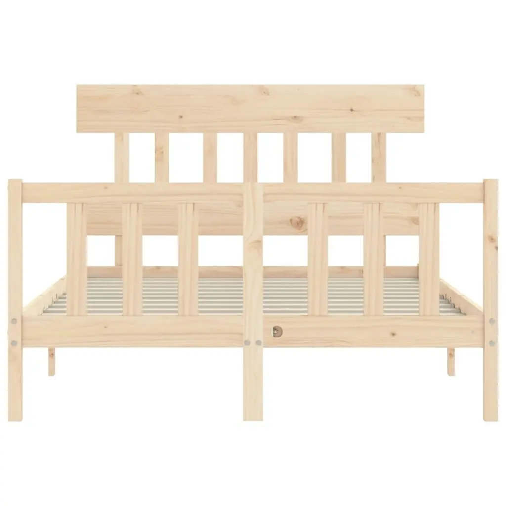 Bed Frame with Headboard 137x187 cm Double Size Solid Wood 3193311