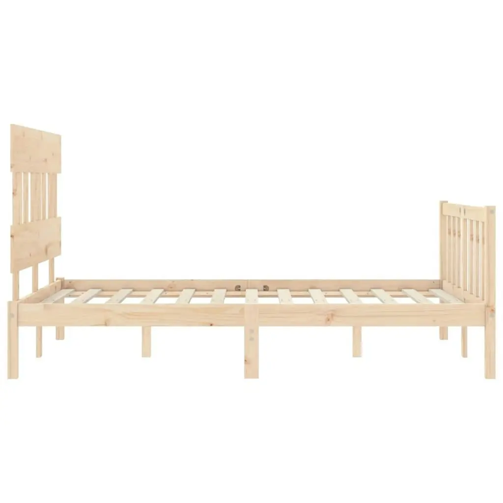 Bed Frame with Headboard 137x187 cm Double Size Solid Wood 3193311