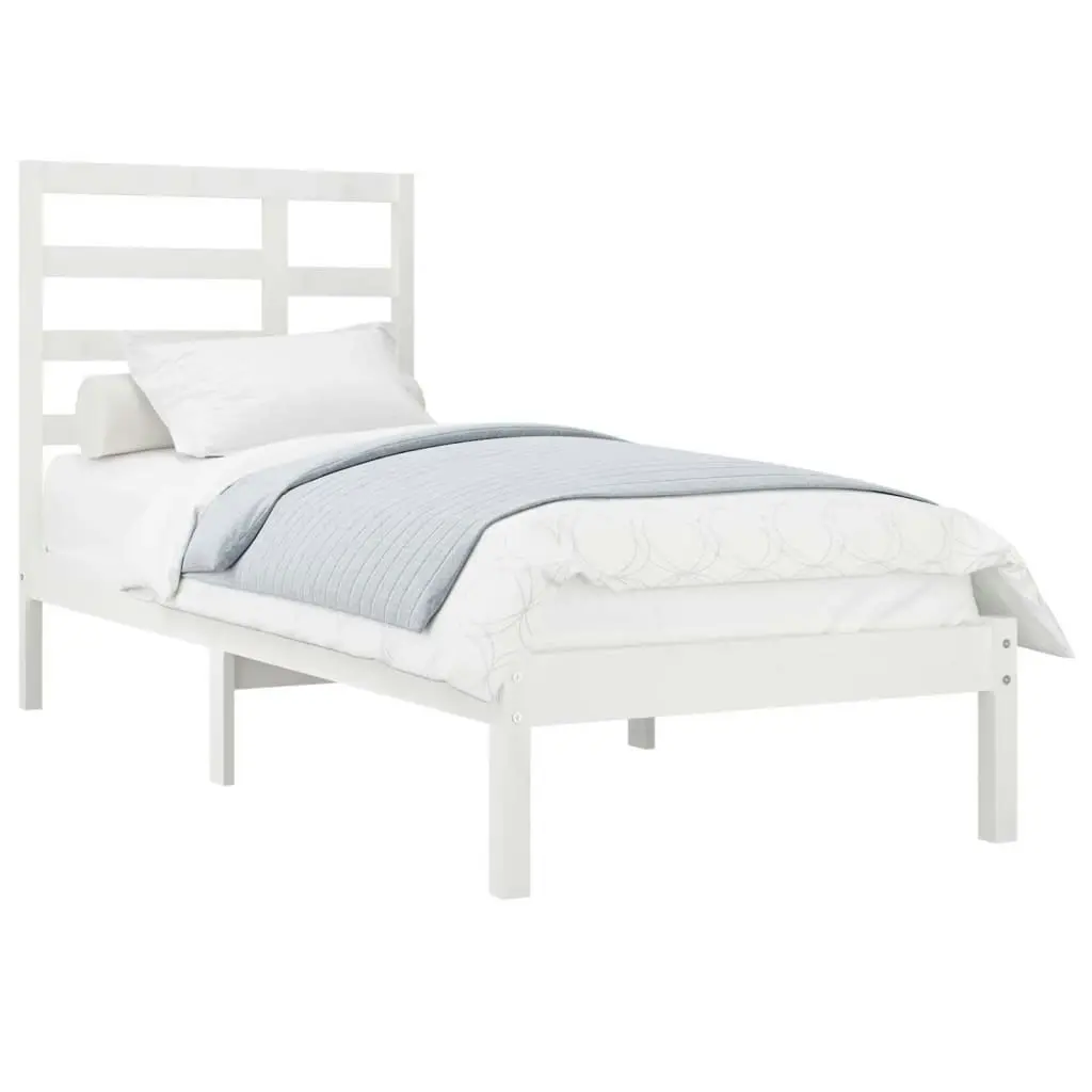 Bed Frame without Mattress White Solid Wood 90x190 cm 3105761