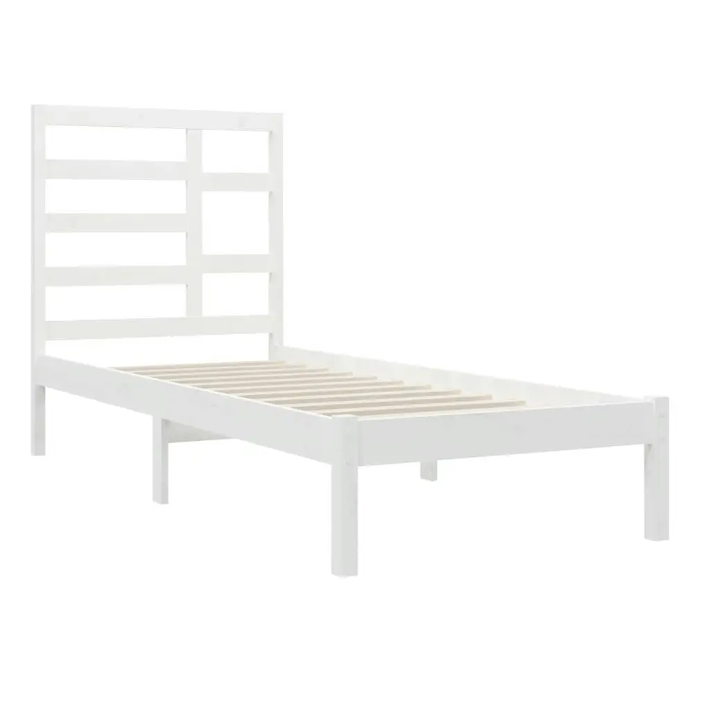 Bed Frame without Mattress White Solid Wood 90x190 cm 3105761