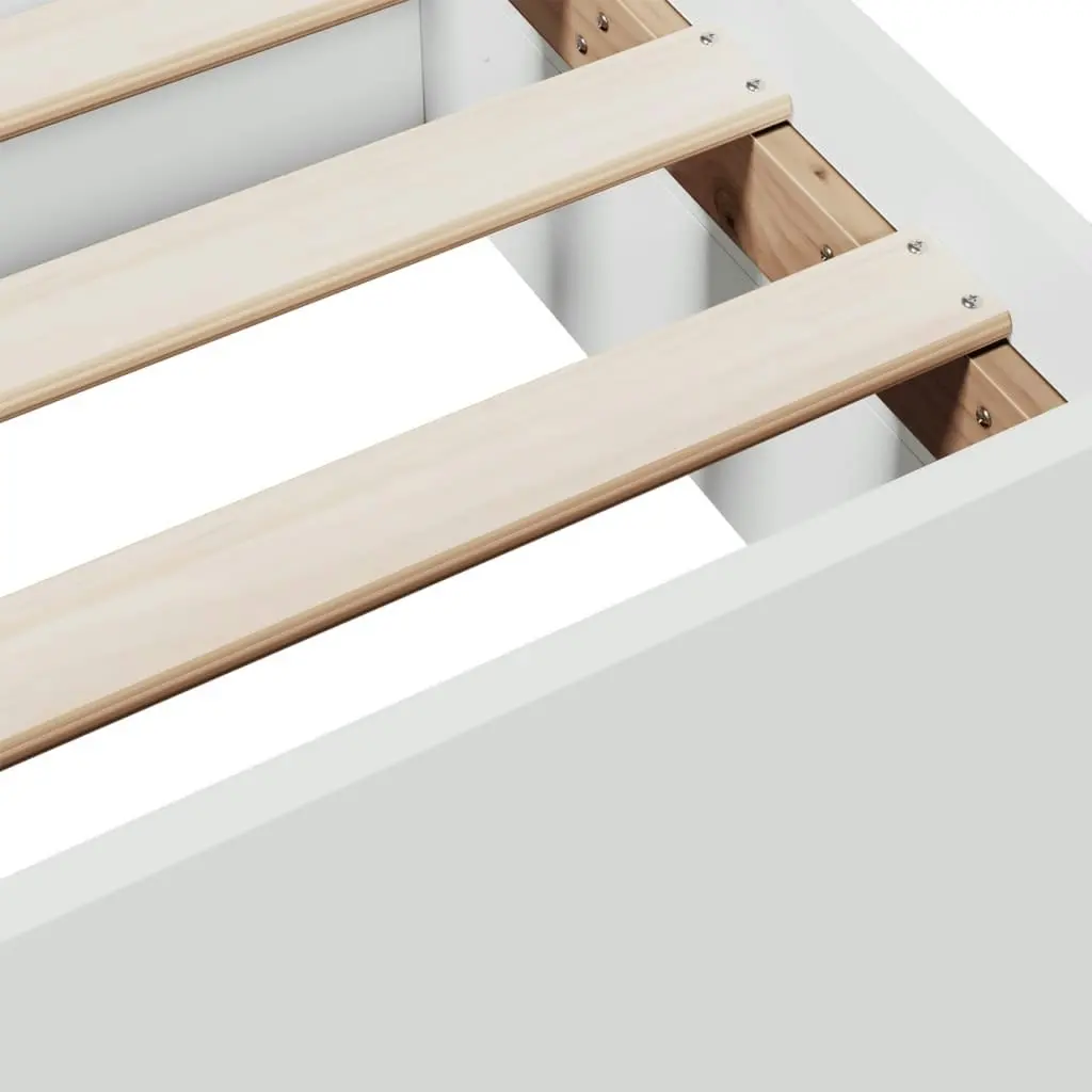 Bed Frame with Drawers White 150x200 cm Engineered Wood 3280286