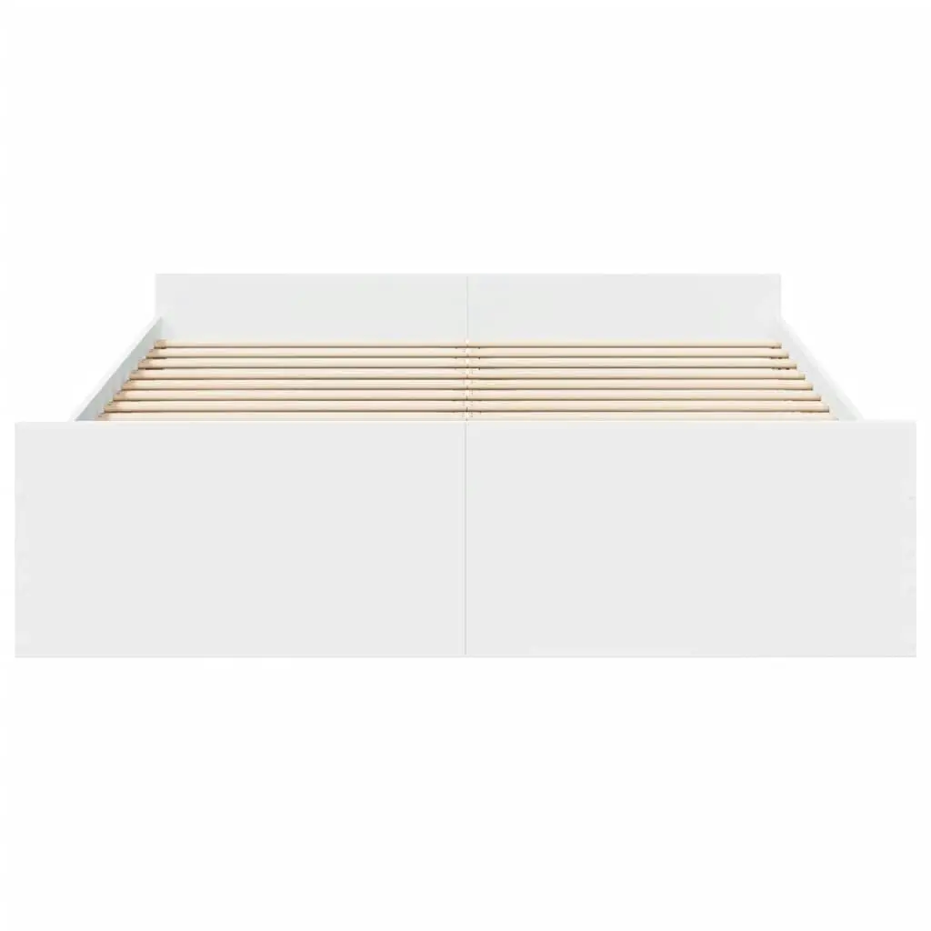 Bed Frame with Drawers White 150x200 cm Engineered Wood 3280286