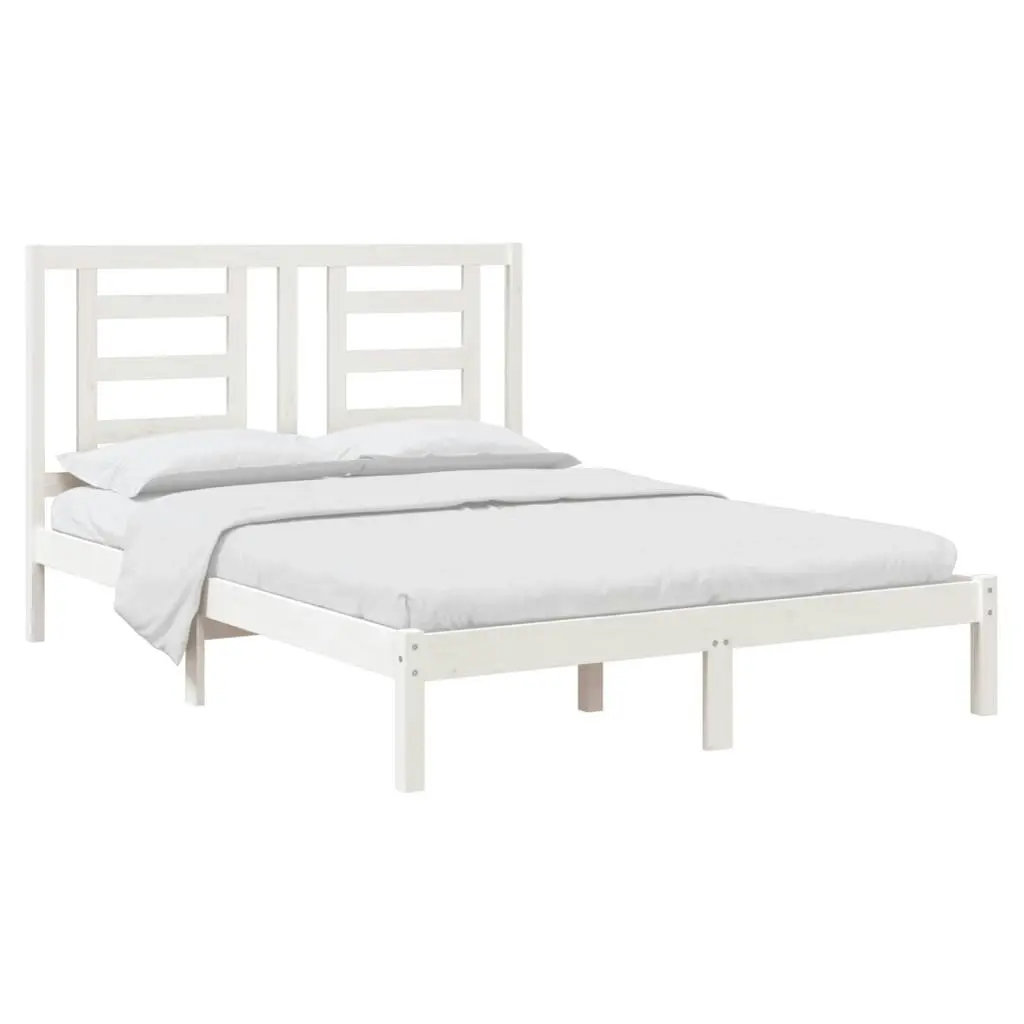 Bed Frame without Mattress White 150x200 cm Solid Wood Pine 3104354