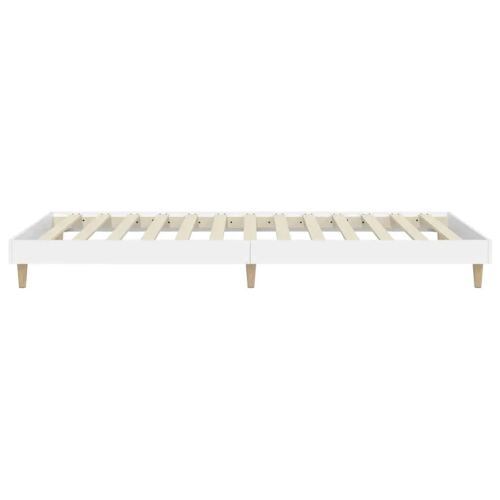 Bed Frame White 92x187 cm Single Size Engineered Wood 832093