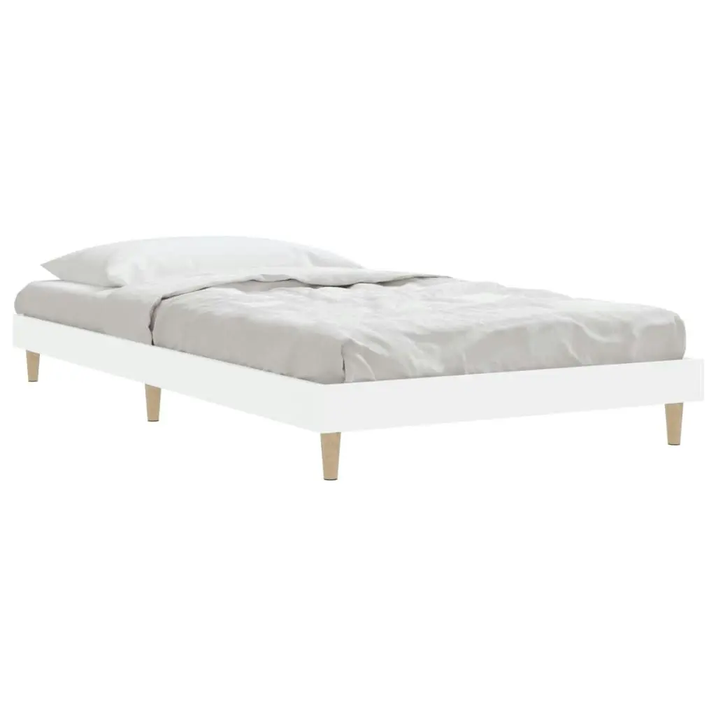 Bed Frame White 92x187 cm Single Size Engineered Wood 832093