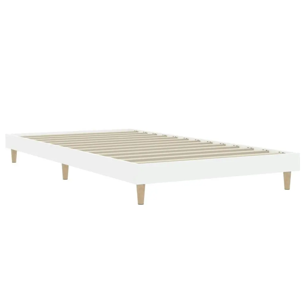 Bed Frame White 92x187 cm Single Size Engineered Wood 832093