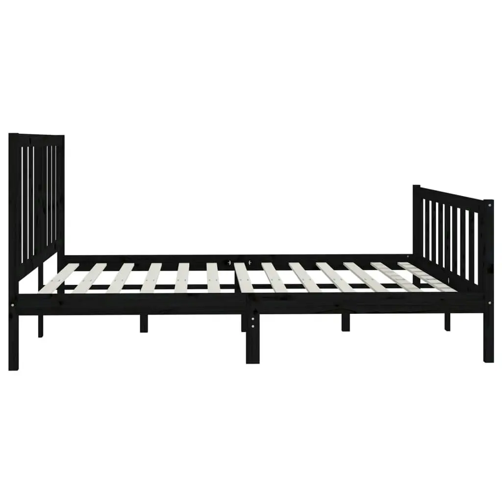 Bed Frame without Mattress Black 183x203 cm King Solid Wood 3106852