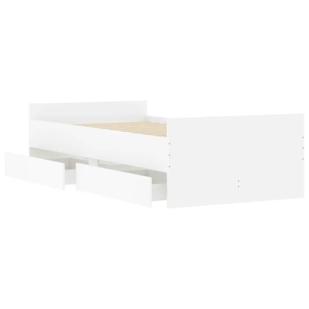 Bed Frame with Drawers White 90x190 cm 3207378