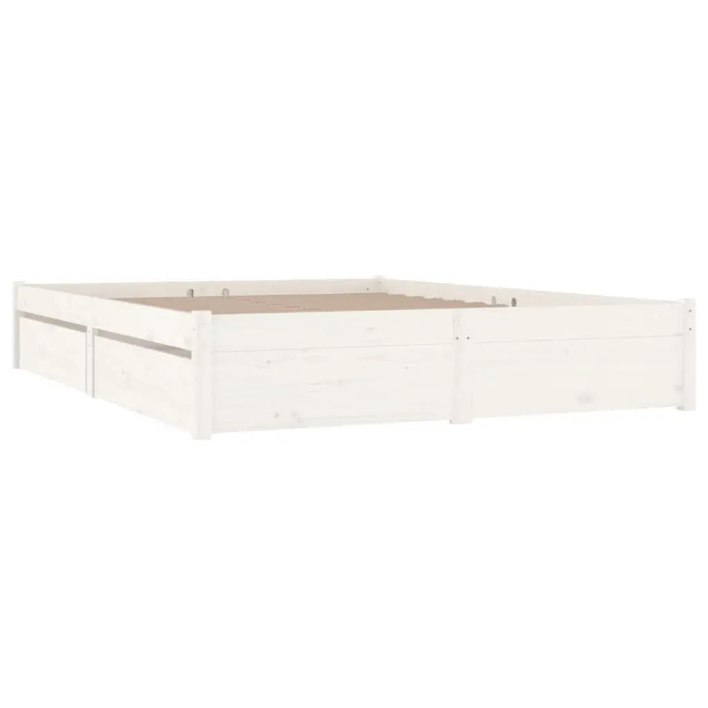 Bed Frame with Drawers White 153x203 cm Queen Size 3103519