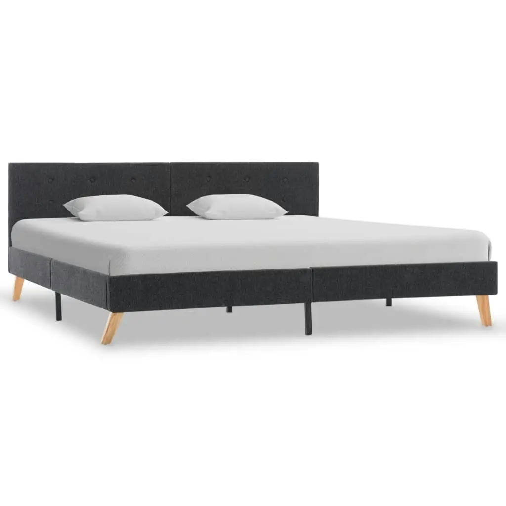 Bed Frame Grey Fabric 183x203 cm King Size 288130