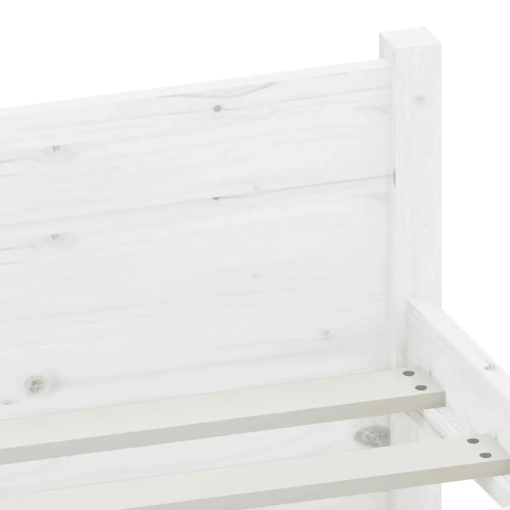 Bed Frame White Solid Wood 92x187 cm Single Size 815010