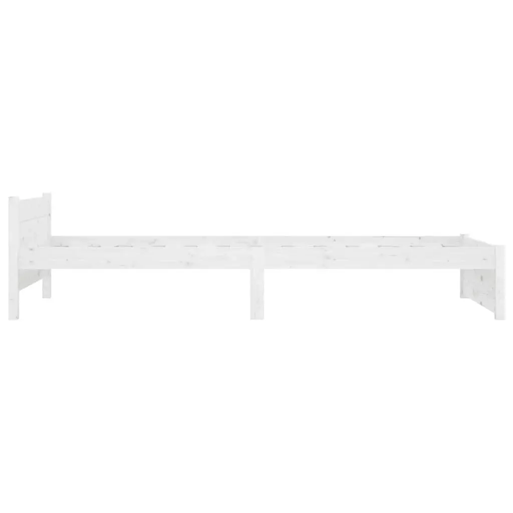 Bed Frame White Solid Wood 92x187 cm Single Size 815010