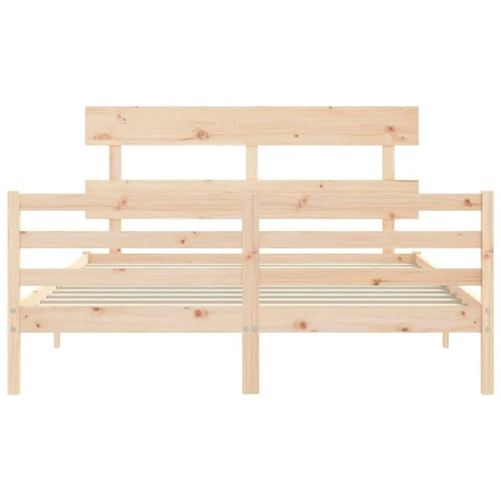 Bed Frame with Headboard  153x203 cm Queen Solid Wood 3195096