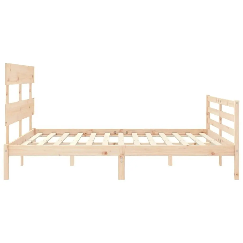 Bed Frame with Headboard  153x203 cm Queen Solid Wood 3195096