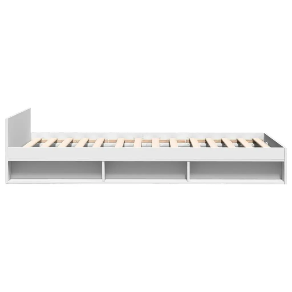 Bed Frame with Drawer White 90x190 cm Engineered Wood 3280783