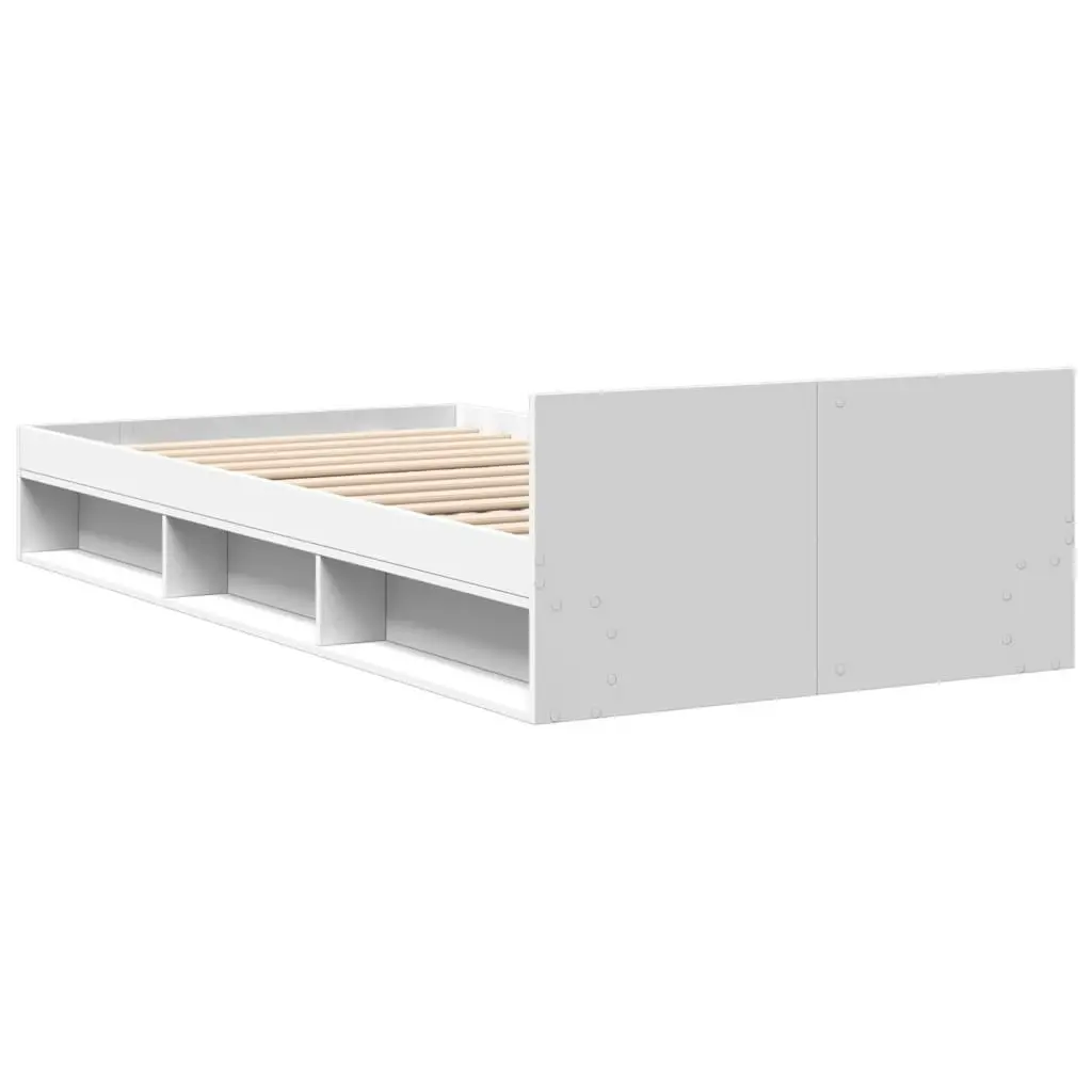 Bed Frame with Drawer White 90x190 cm Engineered Wood 3280783