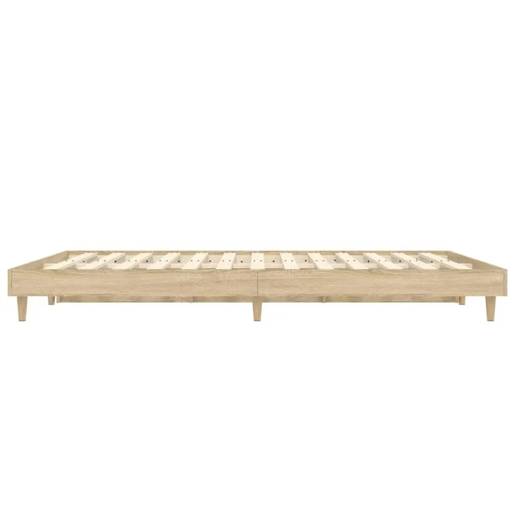 Bed Frame Sonoma Oak 137x187 cm Double Size Engineered Wood 832080