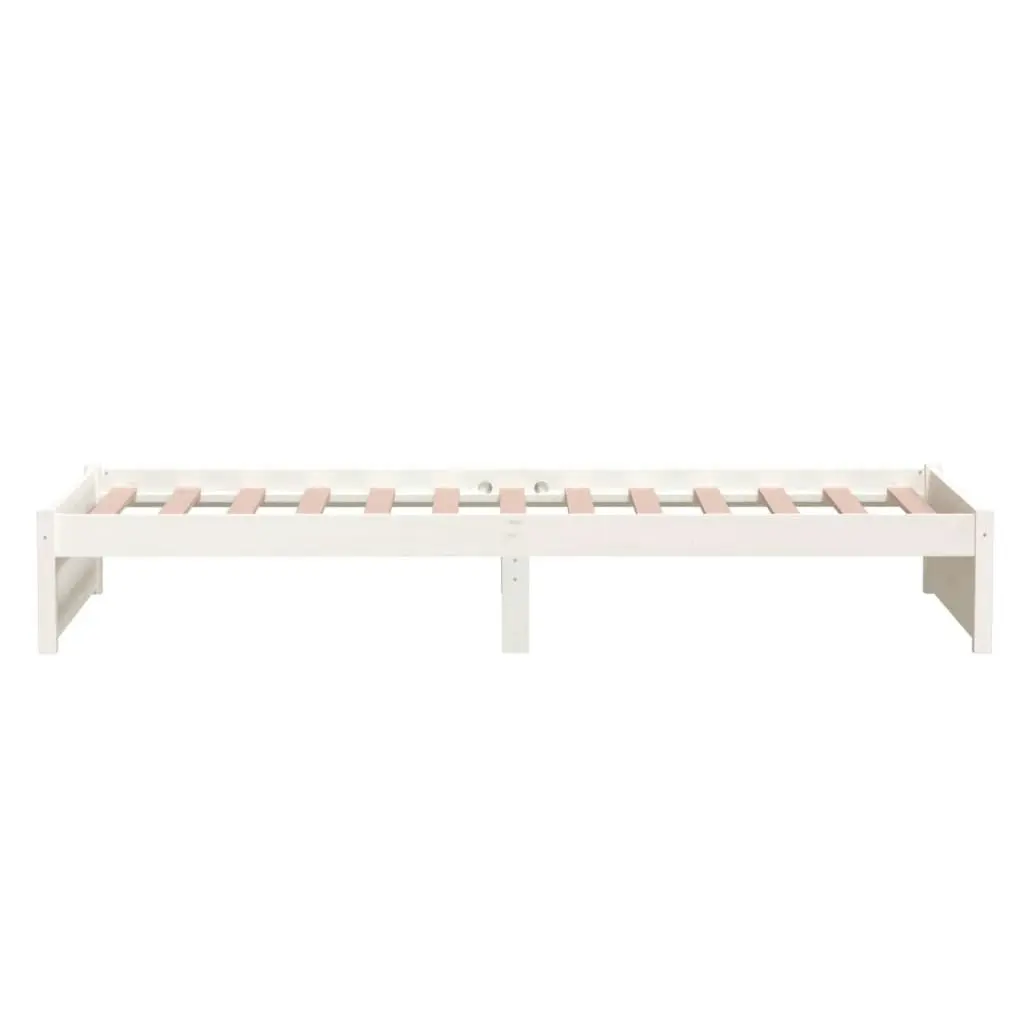 Bed Frame White Solid Wood 92x187 cm Single Size 814915