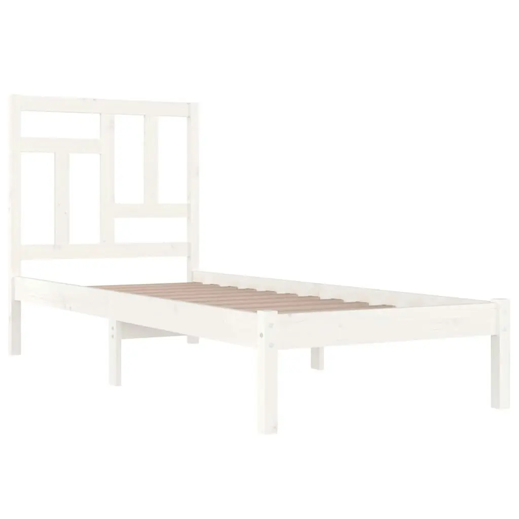 Bed Frame without Mattress White 90x190 cm Solid Wood Pine 3104509