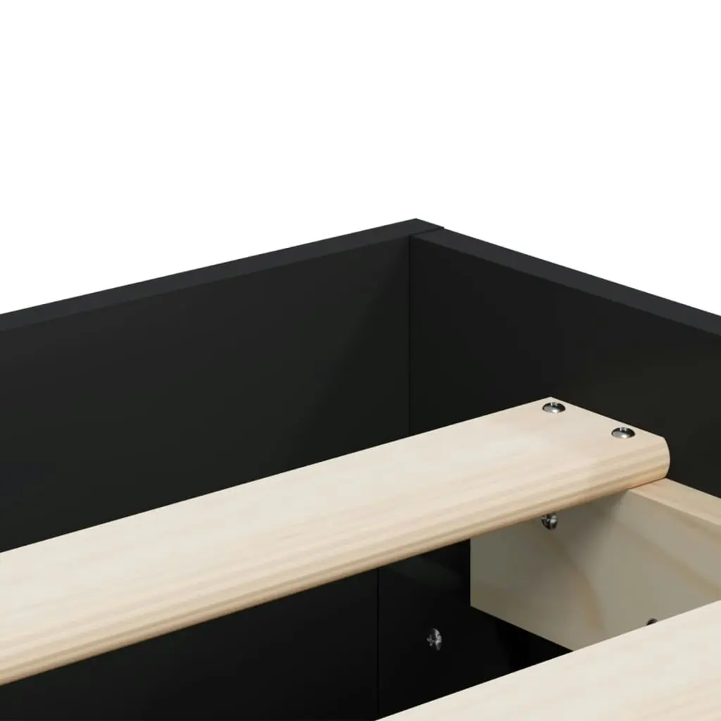 Bed Frame with Drawers Black 135x190 cm Engineered Wood 3207309