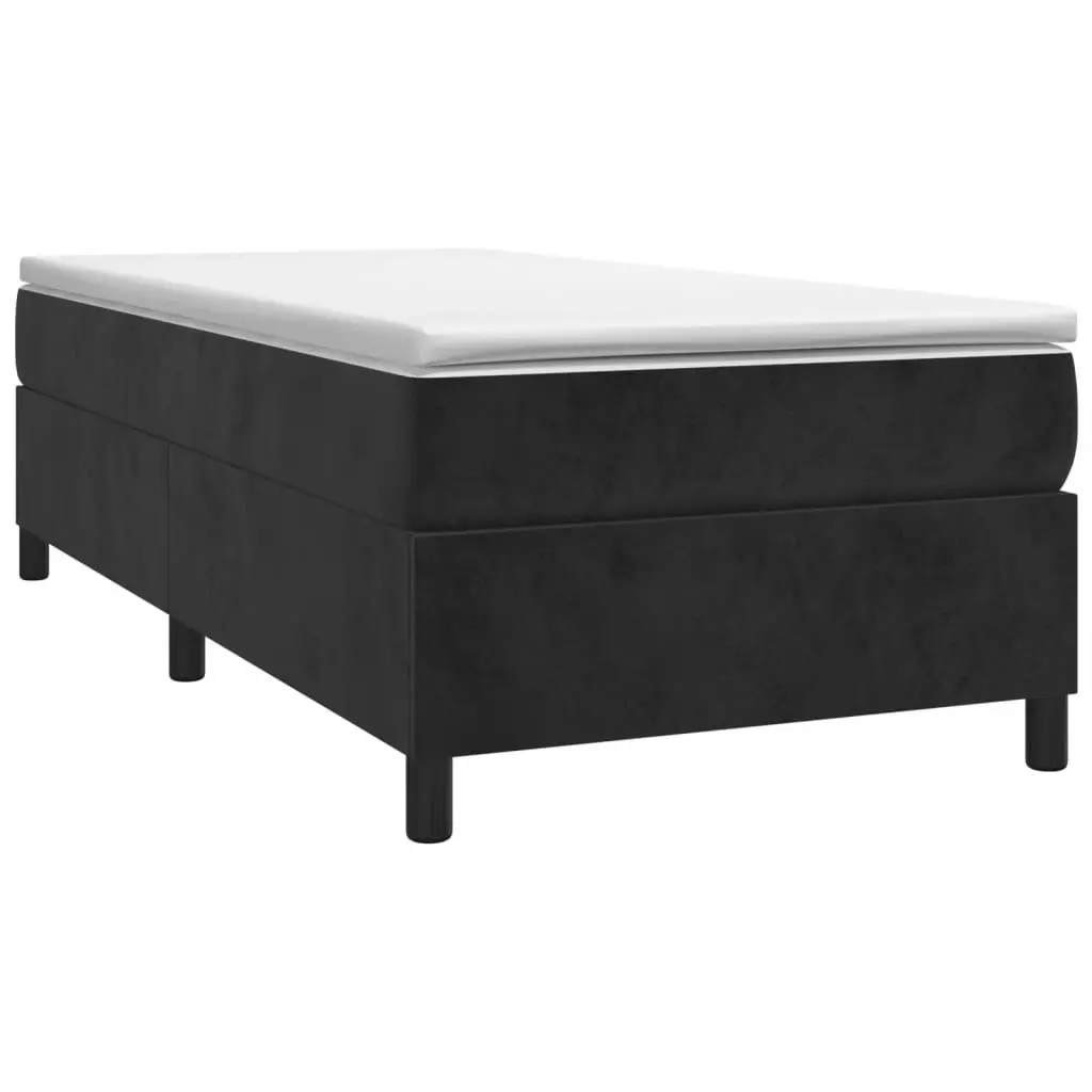 Box Spring Bed Frame Black 106x203 cm King Single Size Velvet 3189194