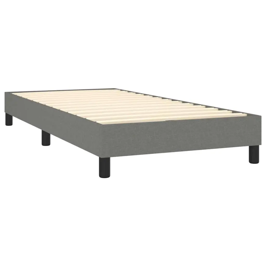 Box Spring Bed Frame Dark Grey 106x203 cm King Single Size Fabric 3189189