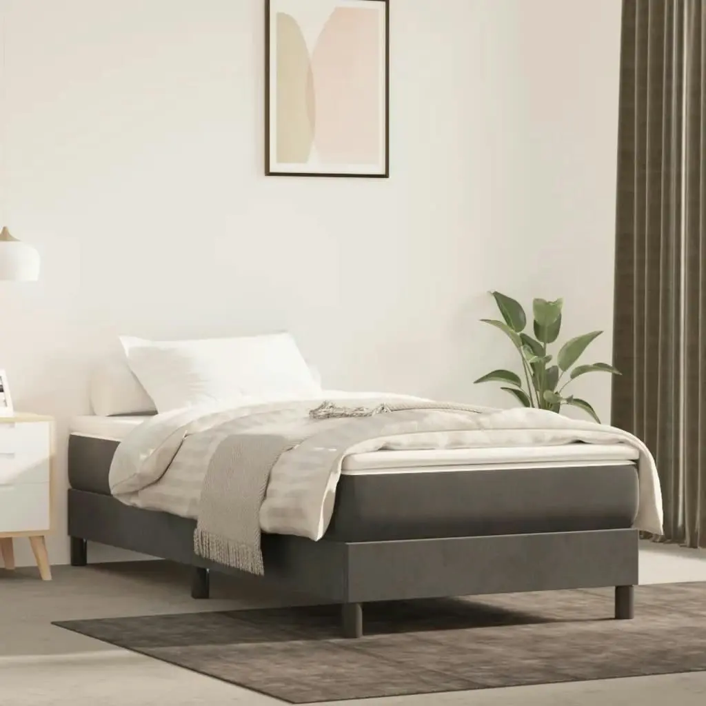 Box Spring Bed Frame Dark Grey 100x200 cm Velvet 3189192