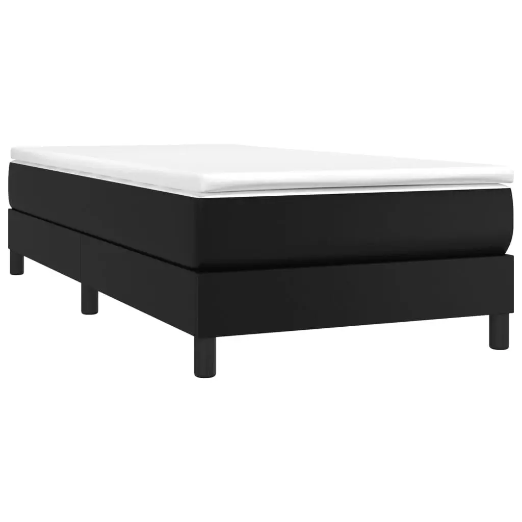 Box Spring Bed with Mattress Black 100x200 cm Faux Leather 3189196