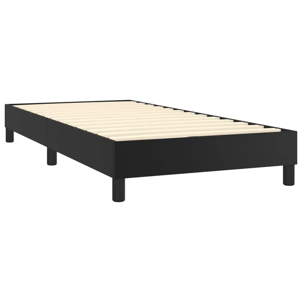 Box Spring Bed with Mattress Black 100x200 cm Faux Leather 3189196