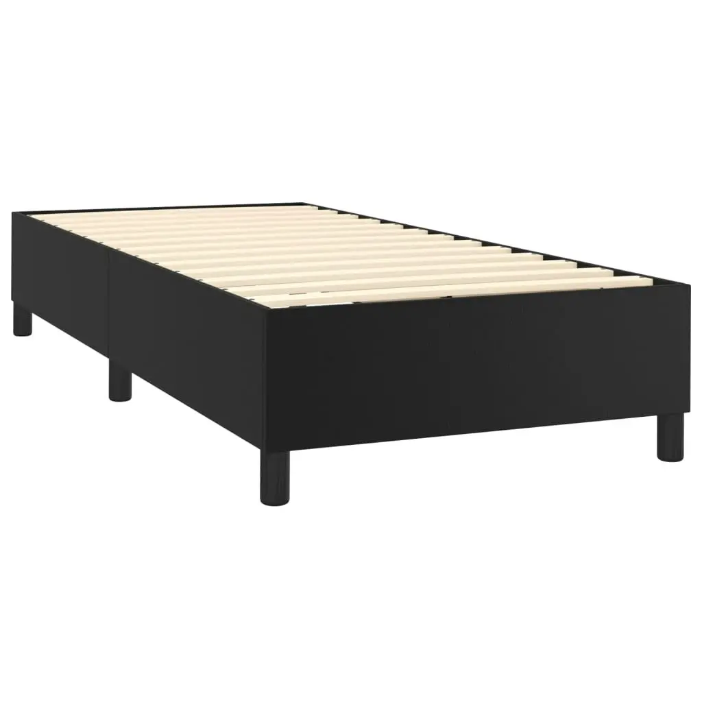 Box Spring Bed with Mattress Black 106x203 cm King Single Size Faux Leather 3145083