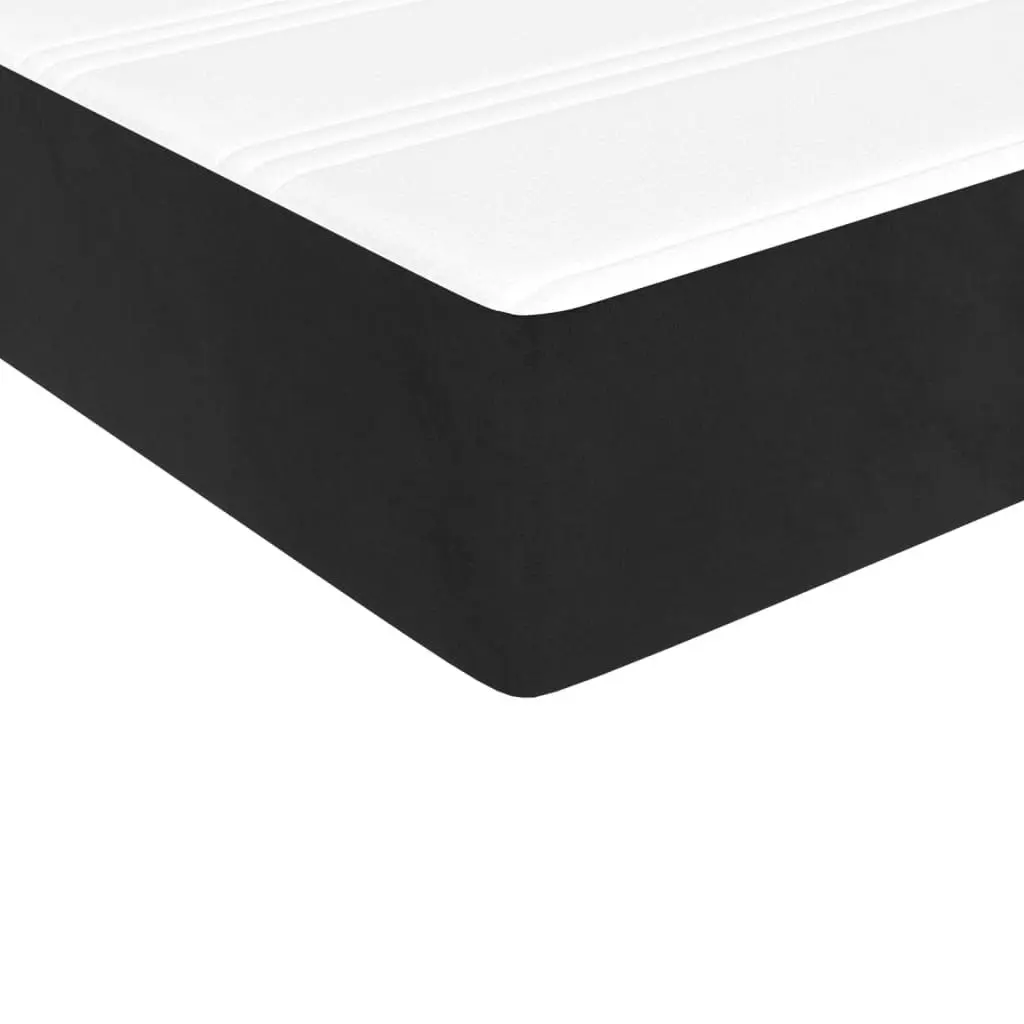 Box Spring Bed with Mattress Black 106x203 cm King Single Size Velvet 3283168