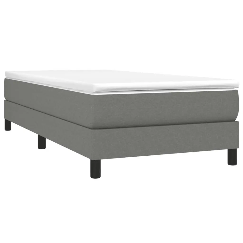 Box Spring Bed with Mattress Dark Grey 100x200 cm Fabric 3189195