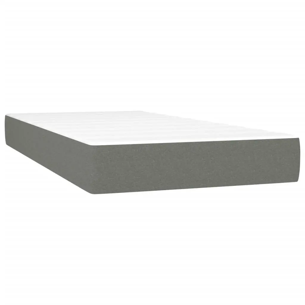 Box Spring Bed with Mattress Dark Grey 100x200 cm Fabric 3189195