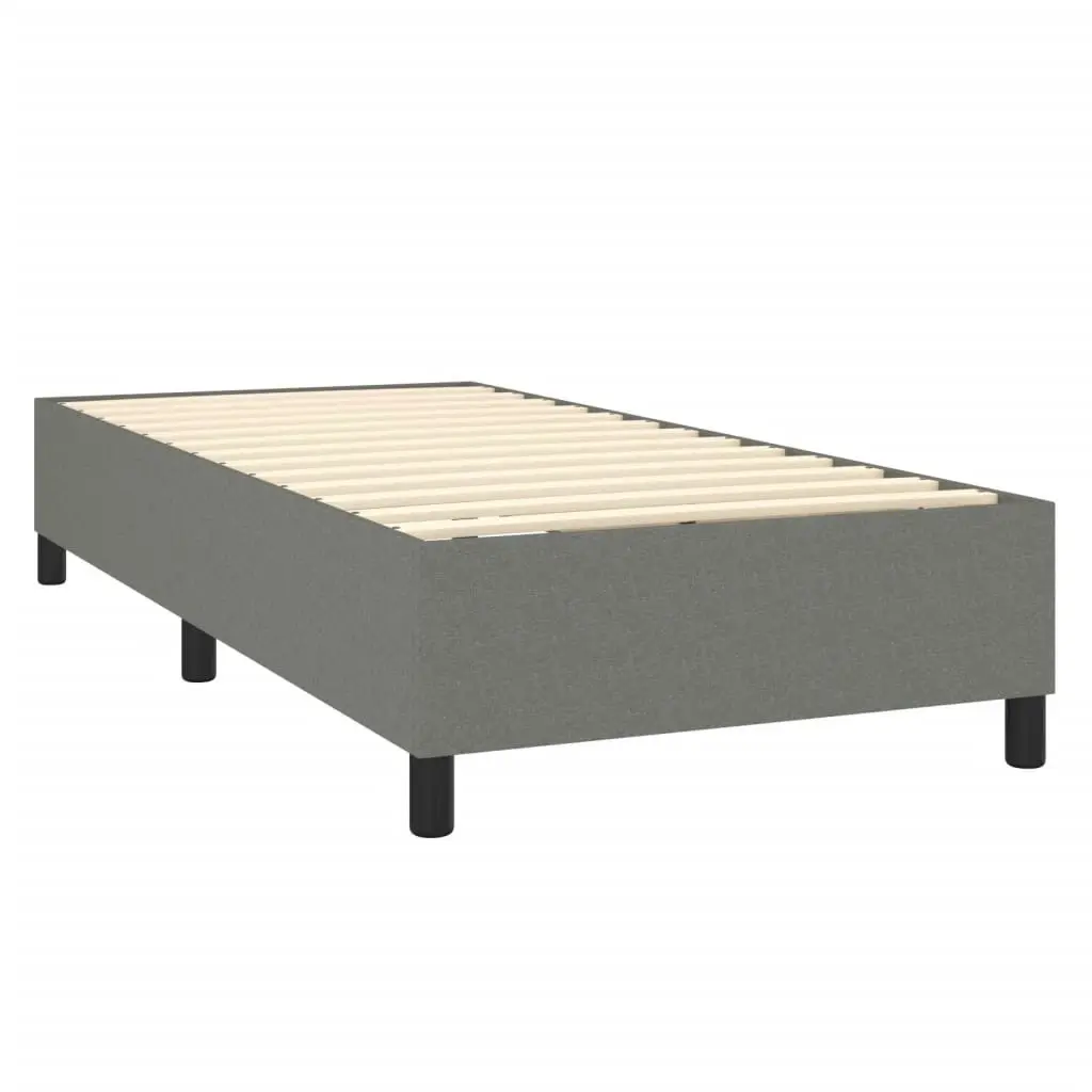 Box Spring Bed with Mattress Dark Grey 106x203 cm King Single Size Fabric 3145068