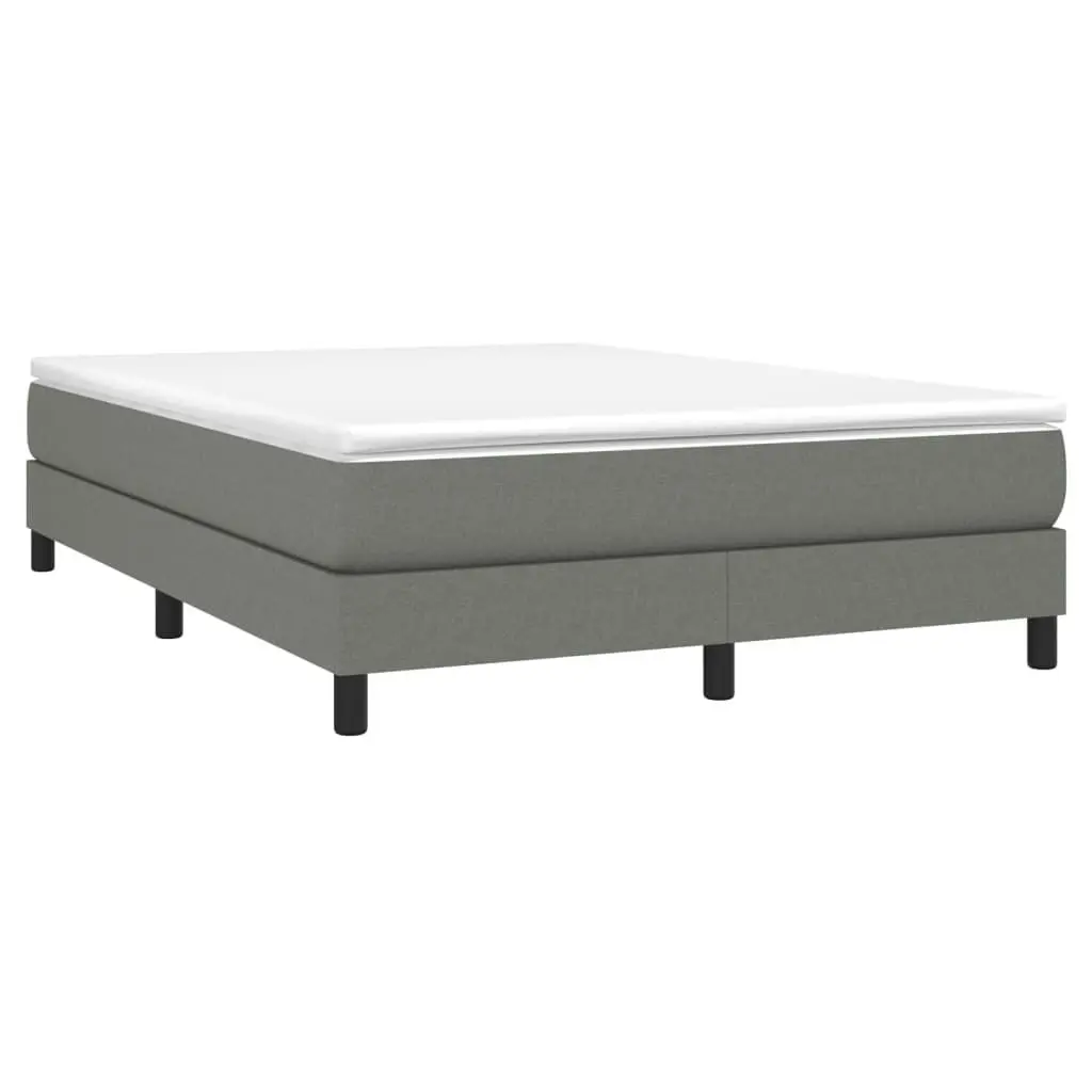 Box Spring Bed with Mattress Dark Grey 137x190 cm Fabric 3144116