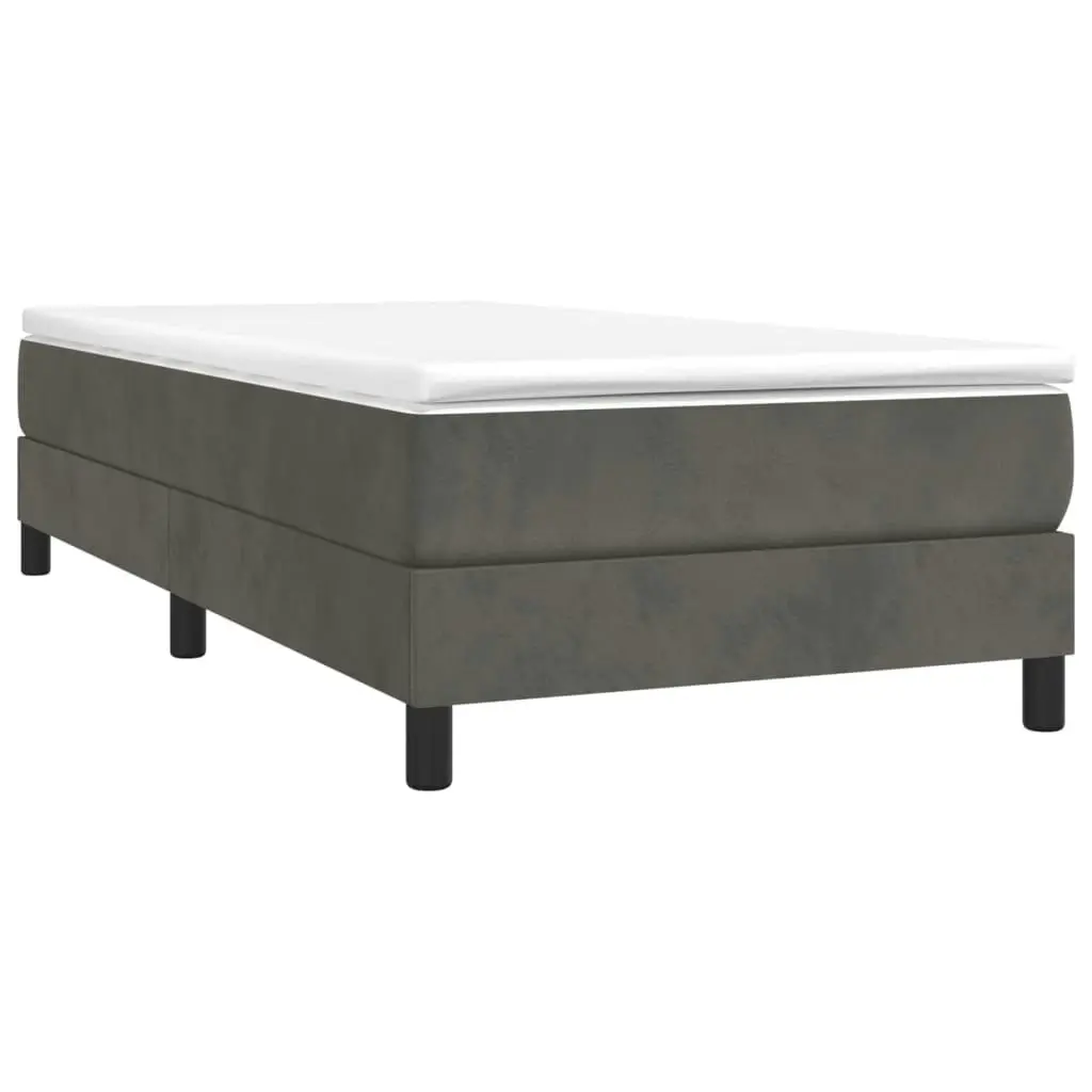 Box Spring Bed with Mattress Dark Grey 100x200 cm Velvet 3189197