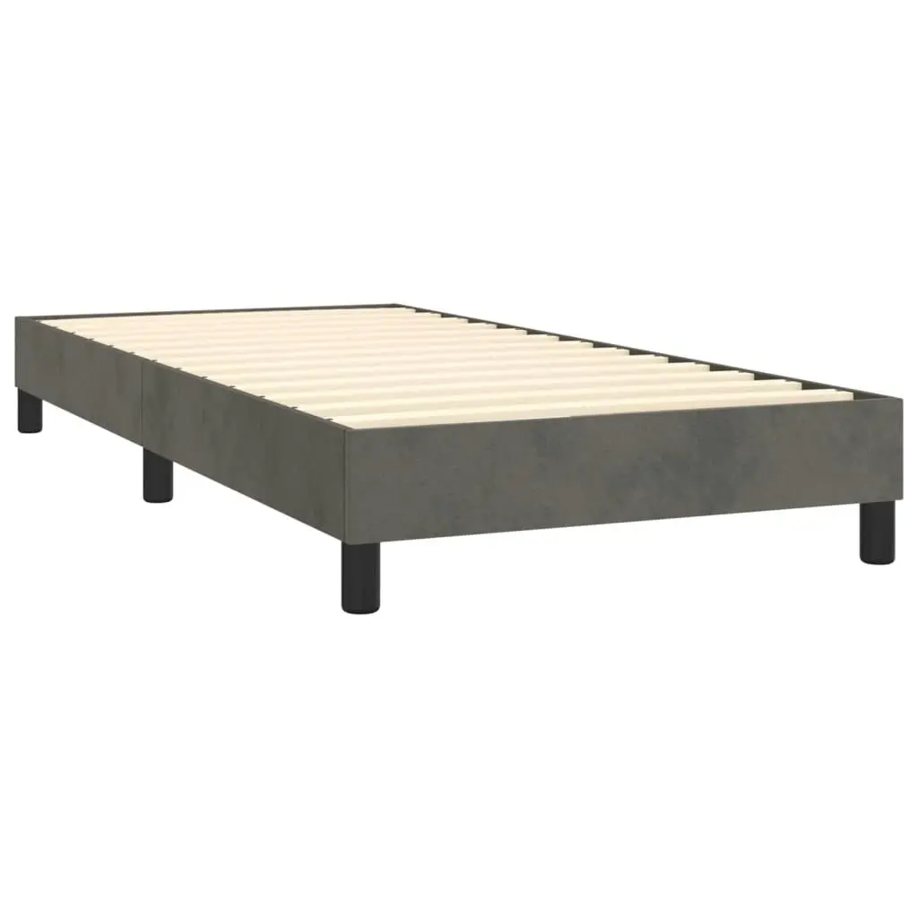 Box Spring Bed with Mattress Dark Grey 100x200 cm Velvet 3189197